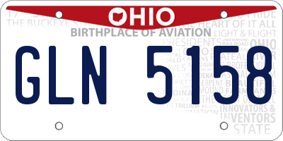 OH license plate GLN5158