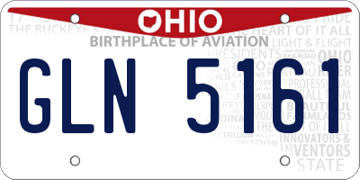 OH license plate GLN5161