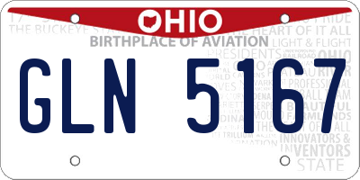 OH license plate GLN5167