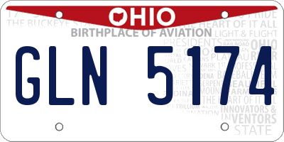 OH license plate GLN5174
