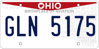 OH license plate GLN5175