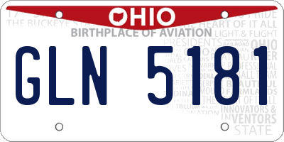 OH license plate GLN5181