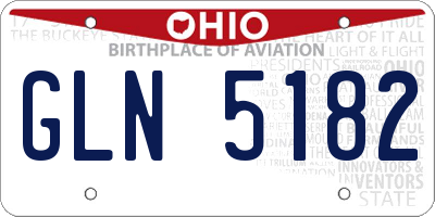OH license plate GLN5182