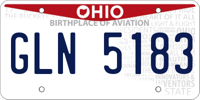 OH license plate GLN5183