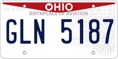OH license plate GLN5187