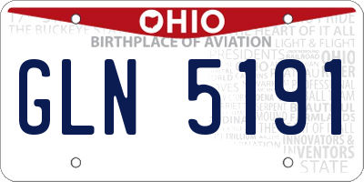 OH license plate GLN5191