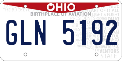 OH license plate GLN5192