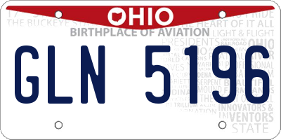 OH license plate GLN5196