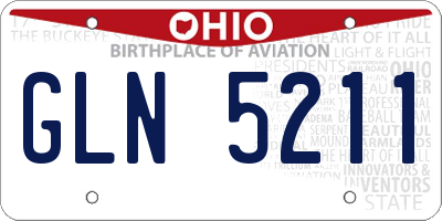 OH license plate GLN5211