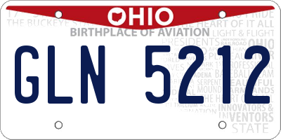 OH license plate GLN5212