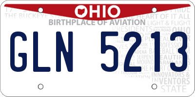 OH license plate GLN5213