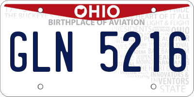 OH license plate GLN5216