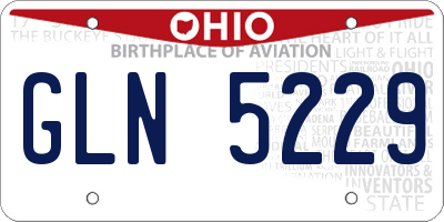 OH license plate GLN5229