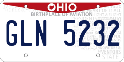 OH license plate GLN5232