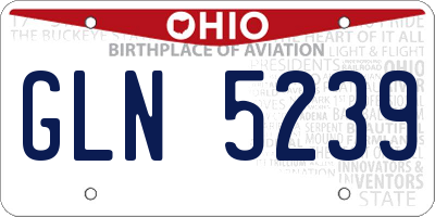 OH license plate GLN5239