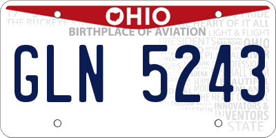 OH license plate GLN5243