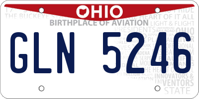 OH license plate GLN5246