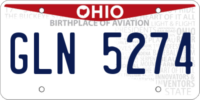 OH license plate GLN5274