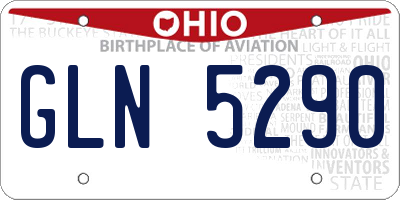 OH license plate GLN5290