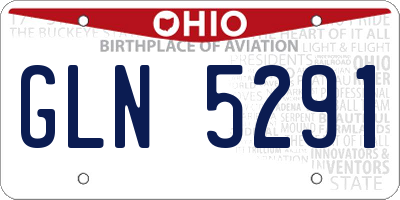 OH license plate GLN5291