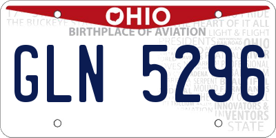 OH license plate GLN5296