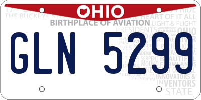 OH license plate GLN5299