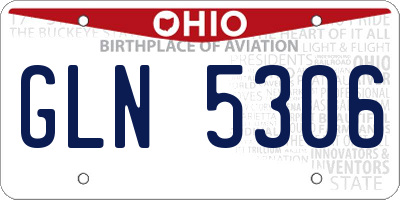 OH license plate GLN5306
