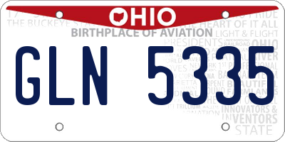 OH license plate GLN5335