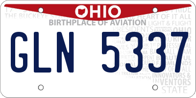 OH license plate GLN5337