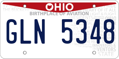 OH license plate GLN5348