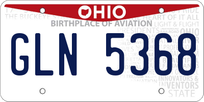 OH license plate GLN5368