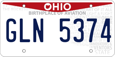 OH license plate GLN5374