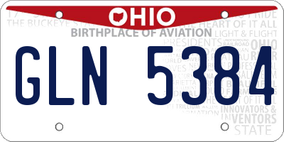 OH license plate GLN5384