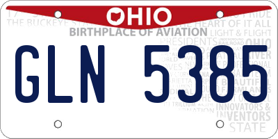 OH license plate GLN5385