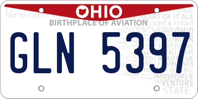 OH license plate GLN5397