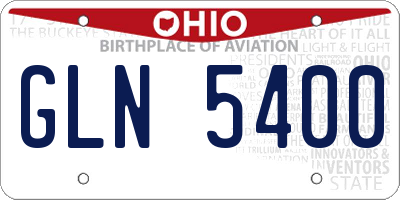OH license plate GLN5400