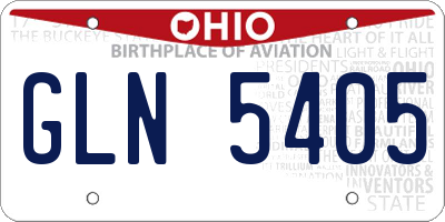 OH license plate GLN5405