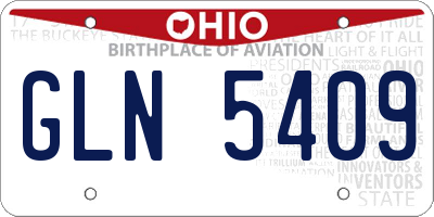 OH license plate GLN5409