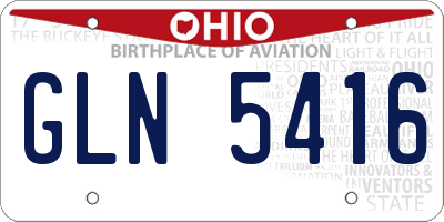 OH license plate GLN5416