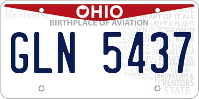 OH license plate GLN5437