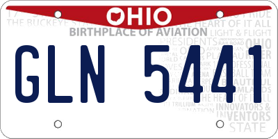 OH license plate GLN5441