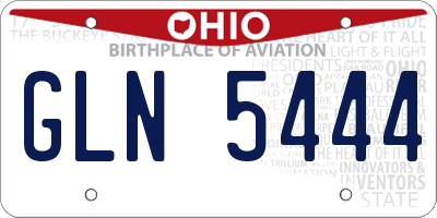 OH license plate GLN5444