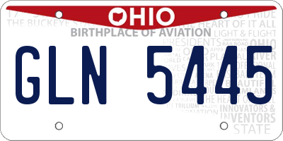OH license plate GLN5445