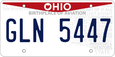 OH license plate GLN5447
