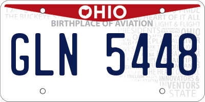 OH license plate GLN5448