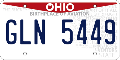 OH license plate GLN5449