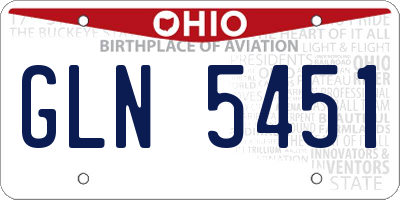 OH license plate GLN5451