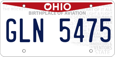 OH license plate GLN5475