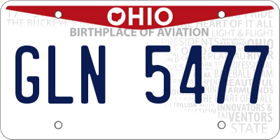 OH license plate GLN5477