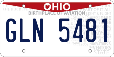OH license plate GLN5481